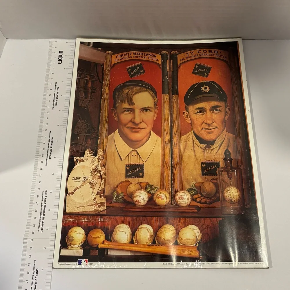 1993 NO.11 Christy Mathewson & Ty Cobb First Edition Print With COA (11”x14”).
